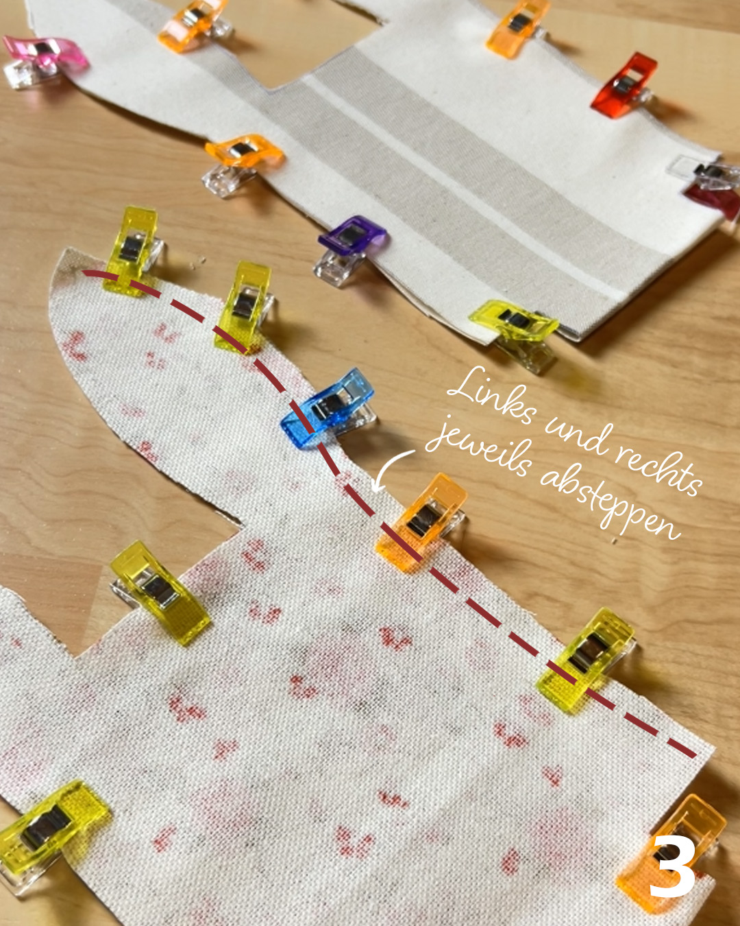 Hasenkorb zu Ostern nähen: Seitennähte nähen